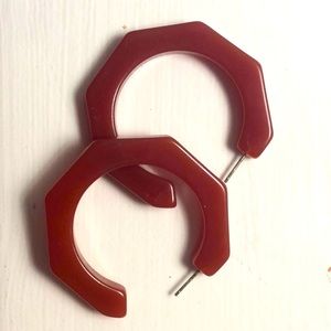 Madewell plastic red hoop earrings
